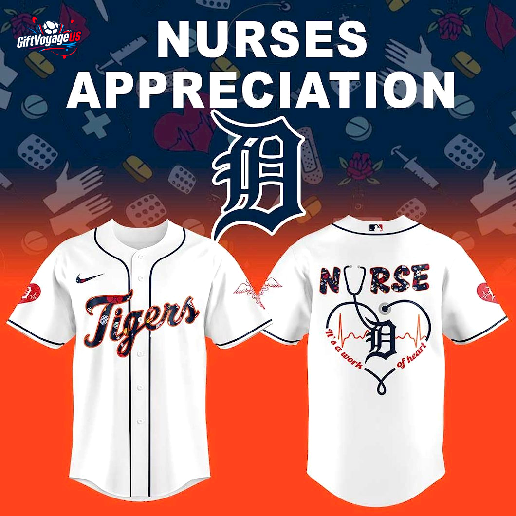 Detroit Tigers Nurses Appreciation 2025 For Fans Baseball Jersey Detroit Tigers Nurses Appreciation 2025 For Fans Baseball Jersey