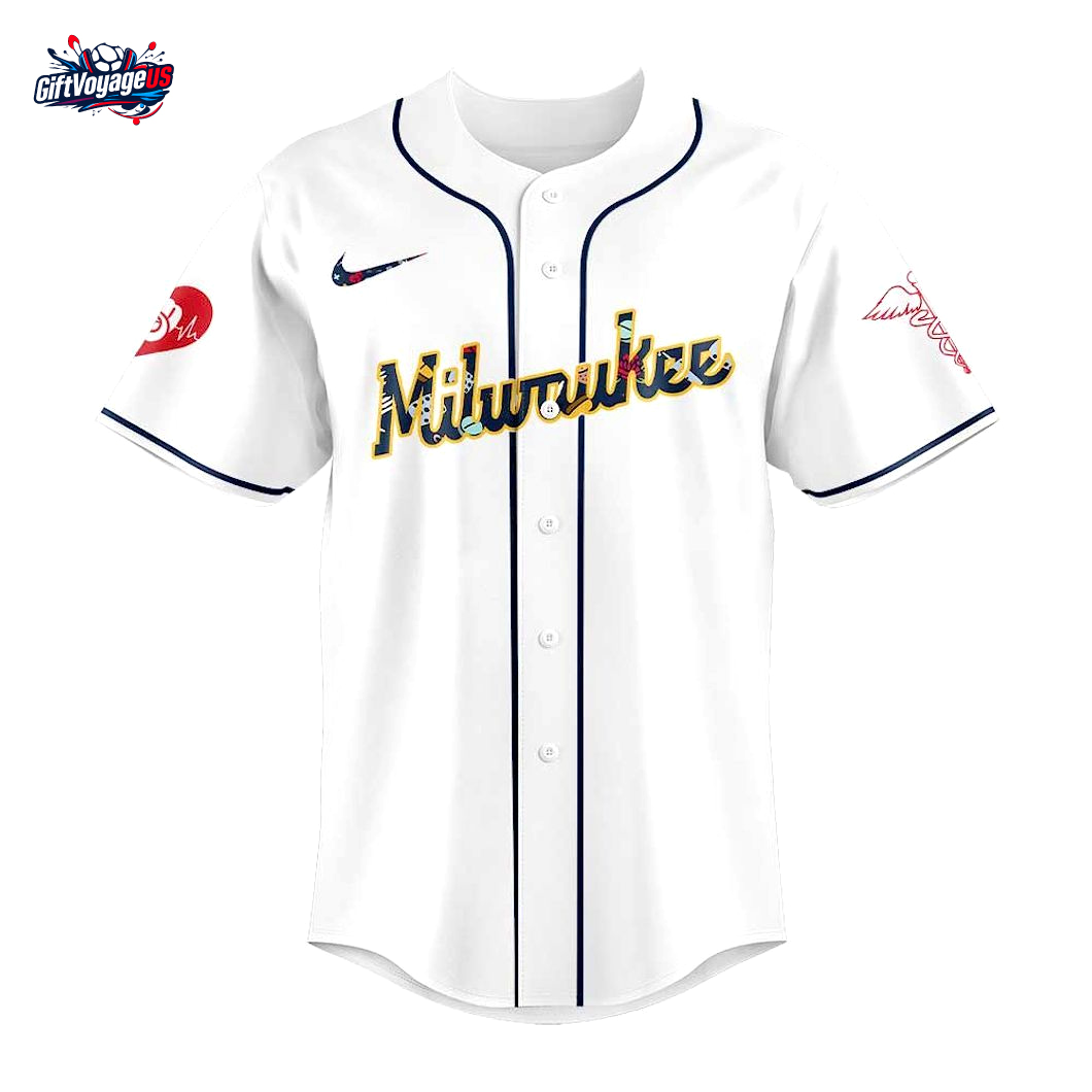 Milwaukee Brewers Nurses Appreciation 2025 For Fans Baseball Jersey Milwaukee Brewers Nurses Appreciation 2025 For Fans Baseball Jersey