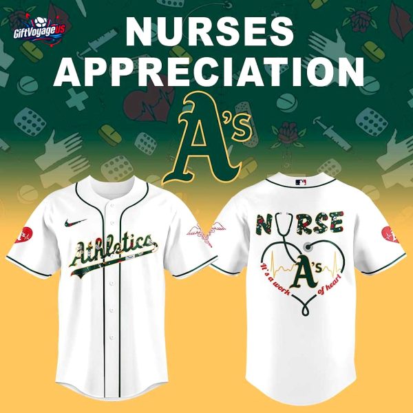 Oakland Athletics Nurses Appreciation 2025 For Fans Baseball Jersey
