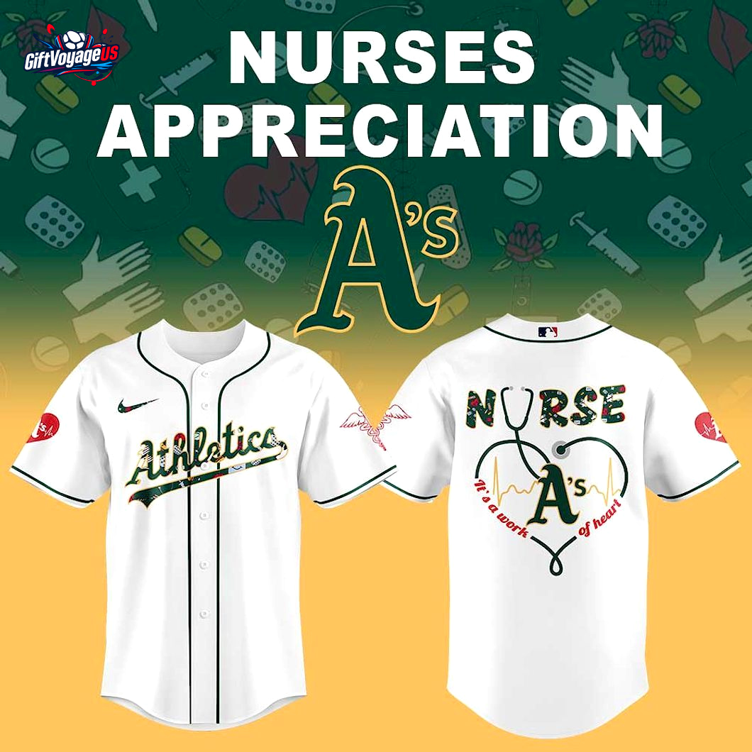 Oakland Athletics Nurses Appreciation 2025 For Fans Baseball Jersey Oakland Athletics Nurses Appreciation 2025 For Fans Baseball Jersey