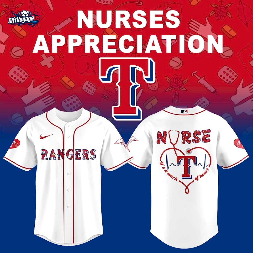 Texas Rangers Nurses Appreciation 2025 For Fans Baseball Jersey Texas Rangers Nurses Appreciation 2025 For Fans Baseball Jersey