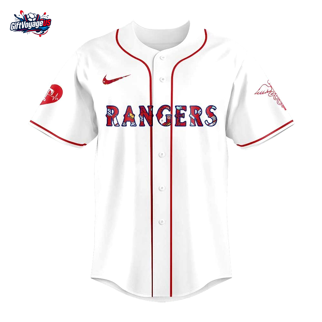 Texas Rangers Nurses Appreciation 2025 For Fans Baseball Jersey Texas Rangers Nurses Appreciation 2025 For Fans Baseball Jersey