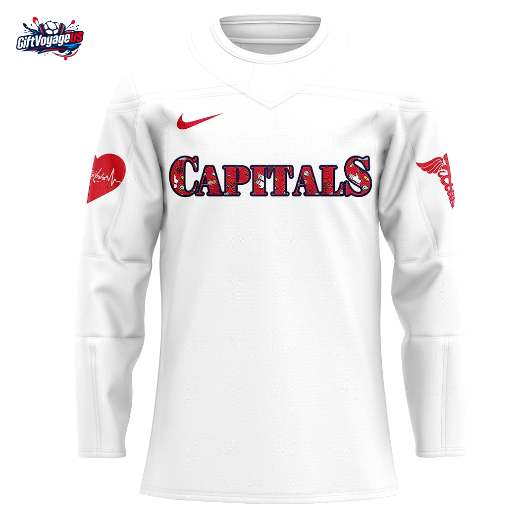 Washington Capitals x Nurses Appreciation 2025 Hockey Jersey Washington Capitals x Nurses Appreciation 2025 Hockey Jersey