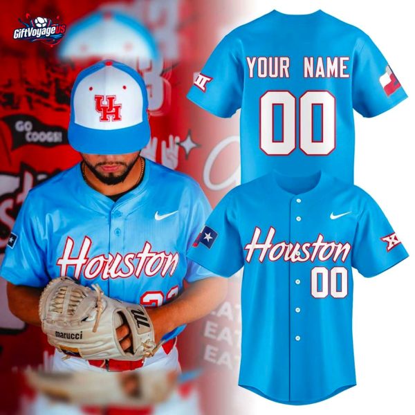 Houston Cougars Baseball Blue 2025 City Connect Baseball Jersey