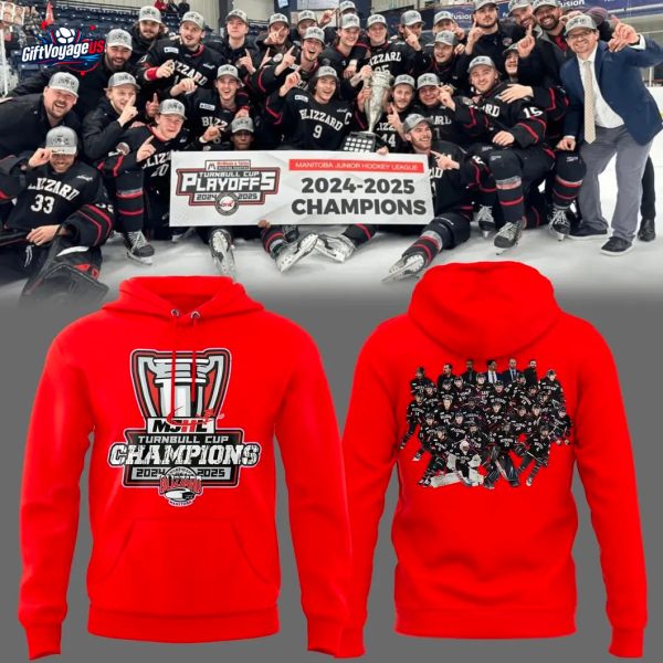 Northern Manitoba Blizzard 2025 Champions Red Hoodie